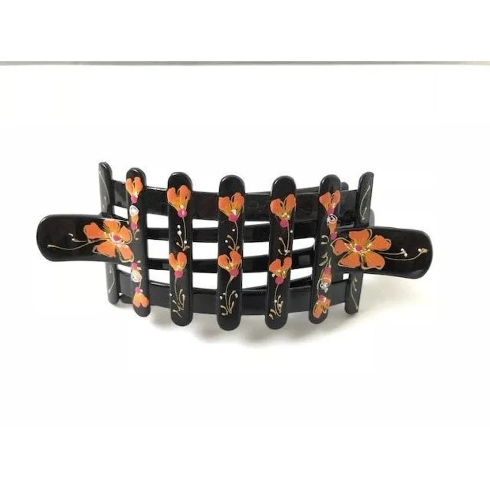 1 New Gorgeous flowers Hair Clip Hand made Painted Hair Accessories US‎ Seller